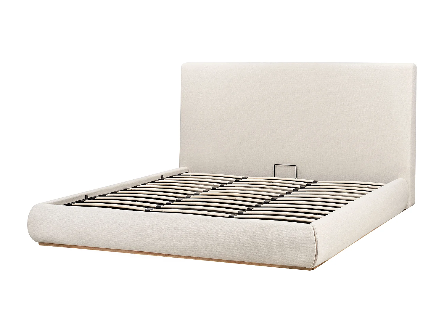 Lit ottoman Tissu CAMPAGNE 180 x 200 cm Beige clair