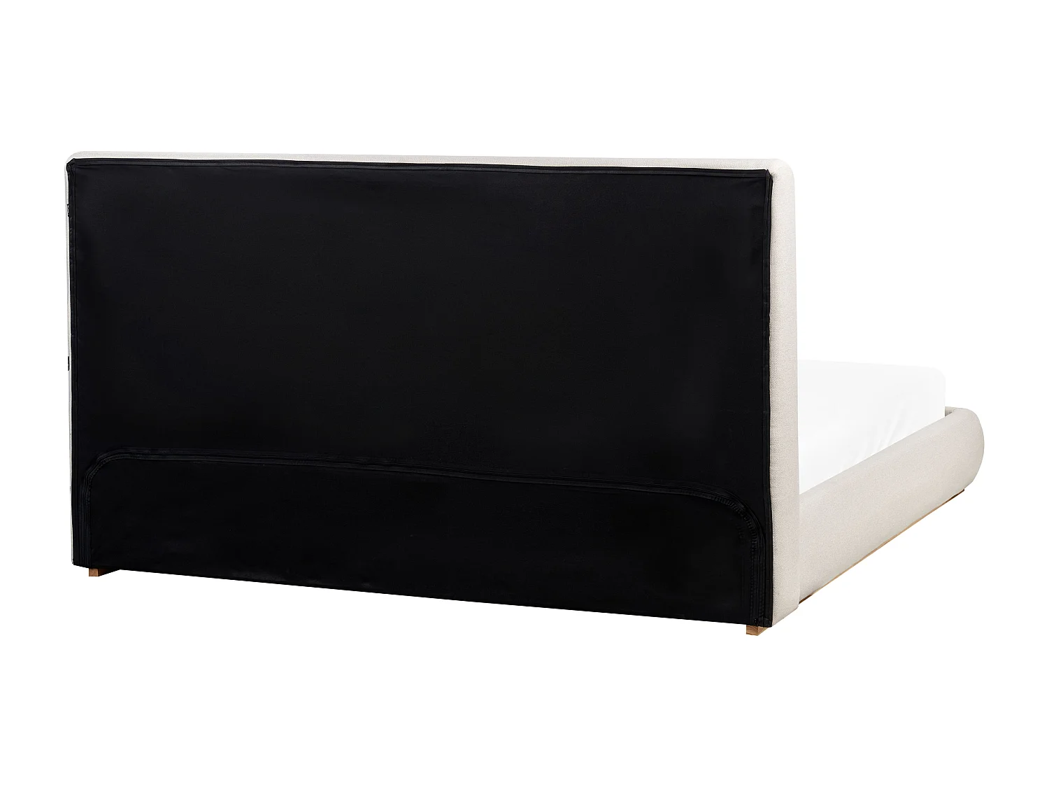 Letto contenitore Tessuto CAMPAGNE 180 x 200 cm Beige chiaro