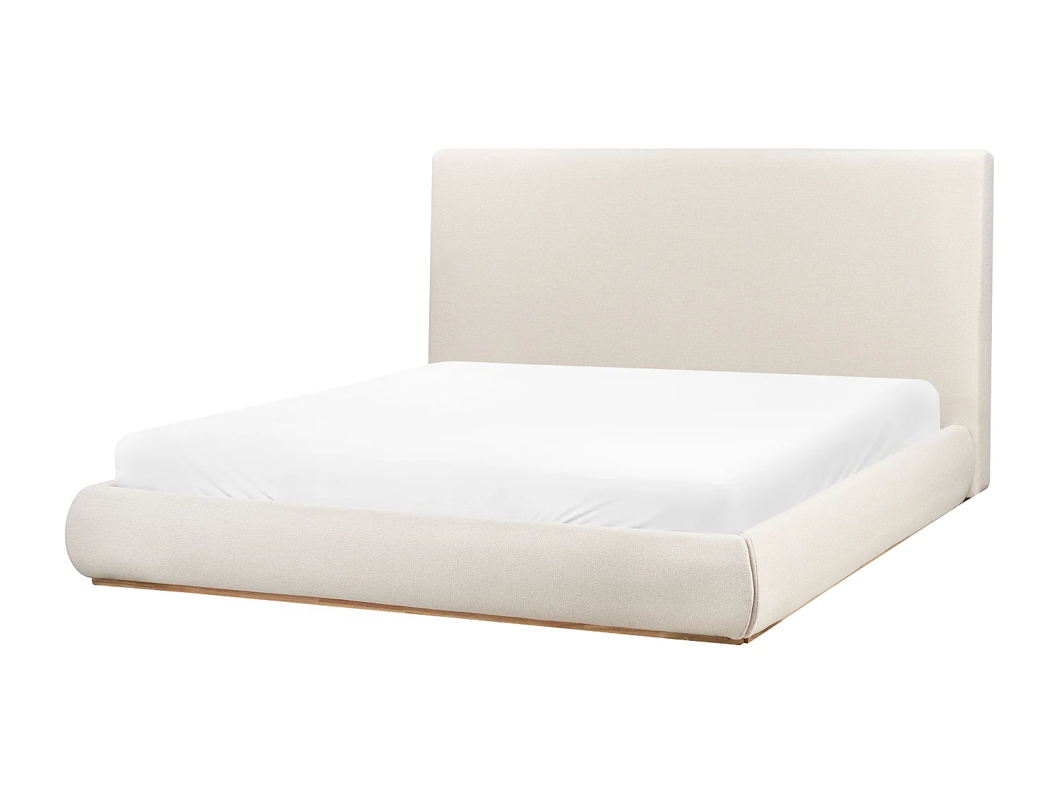 Letto contenitore Tessuto CAMPAGNE 180 x 200 cm Beige chiaro