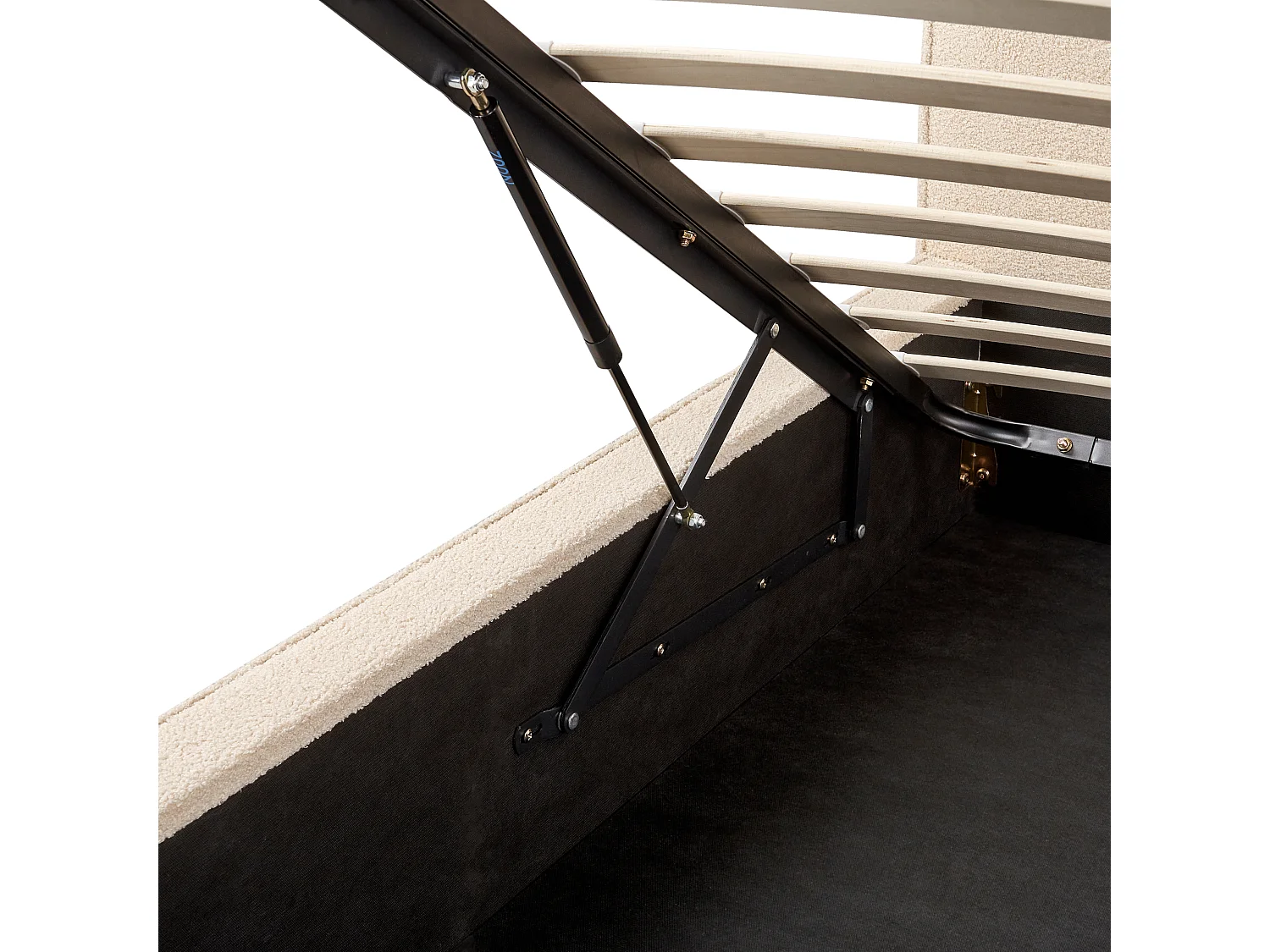 Lit ottoman Bouclé MOISSAC 160 x 200 cm Beige