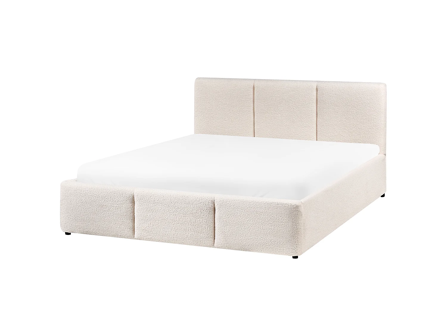 Bett mit Stauraum Bouclé BOUSSE 140 x 200 cm Cremeweiss