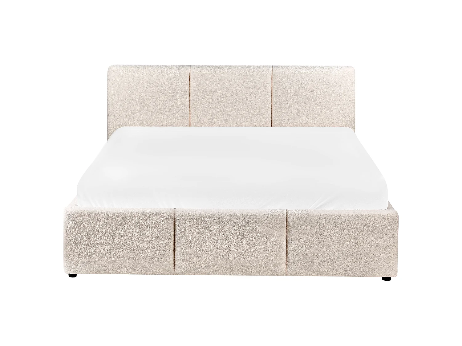 Bett mit Stauraum Bouclé BOUSSE 140 x 200 cm Cremeweiss