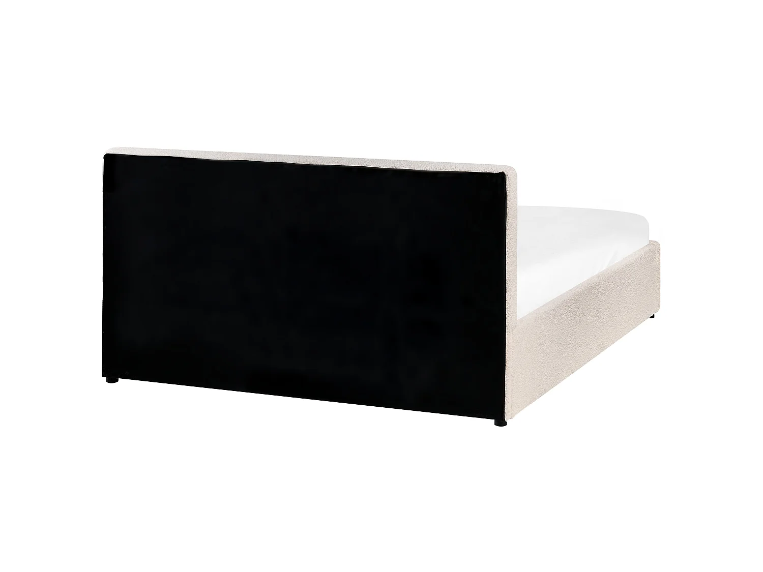 Bett mit Stauraum Bouclé BOUSSE 140 x 200 cm Cremeweiss