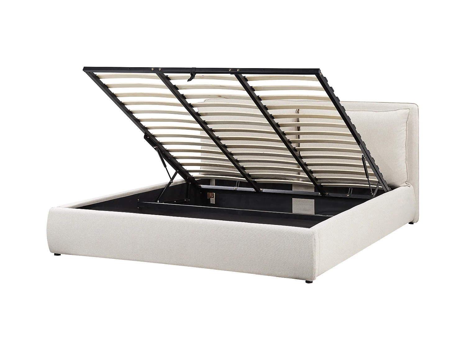 Lit ottoman Tissu BAJONNA 180 x 200 cm Beige