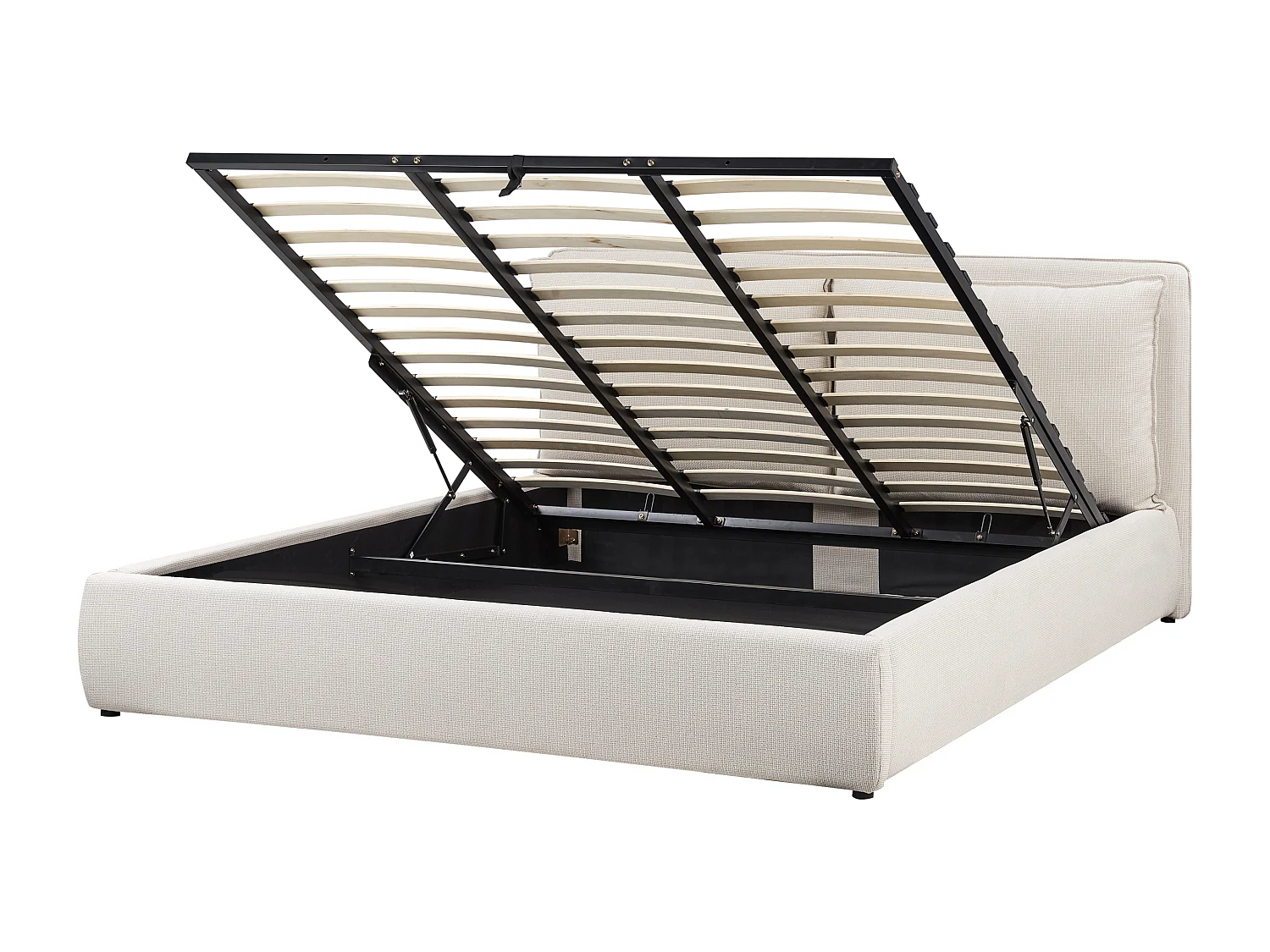 Bett mit Stauraum Stoff BAJONNA 180 x 200 cm Beige
