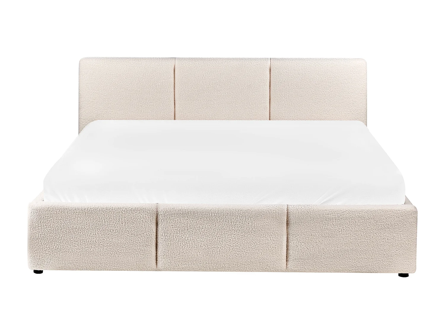 Bett mit Stauraum Bouclé BOUSSE 160 x 200 cm Cremeweiss