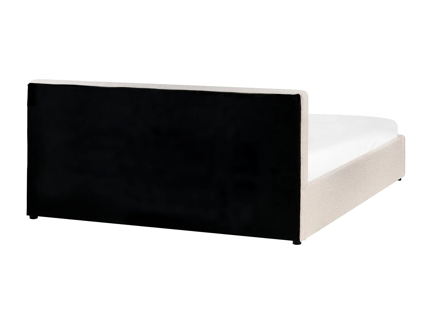 Bett mit Stauraum Bouclé BOUSSE 160 x 200 cm Cremeweiss