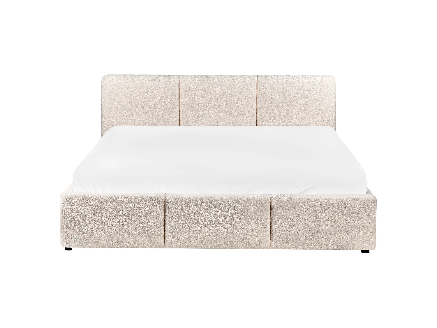 Bett mit Stauraum Bouclé BOUSSE 160 x 200 cm Cremeweiss