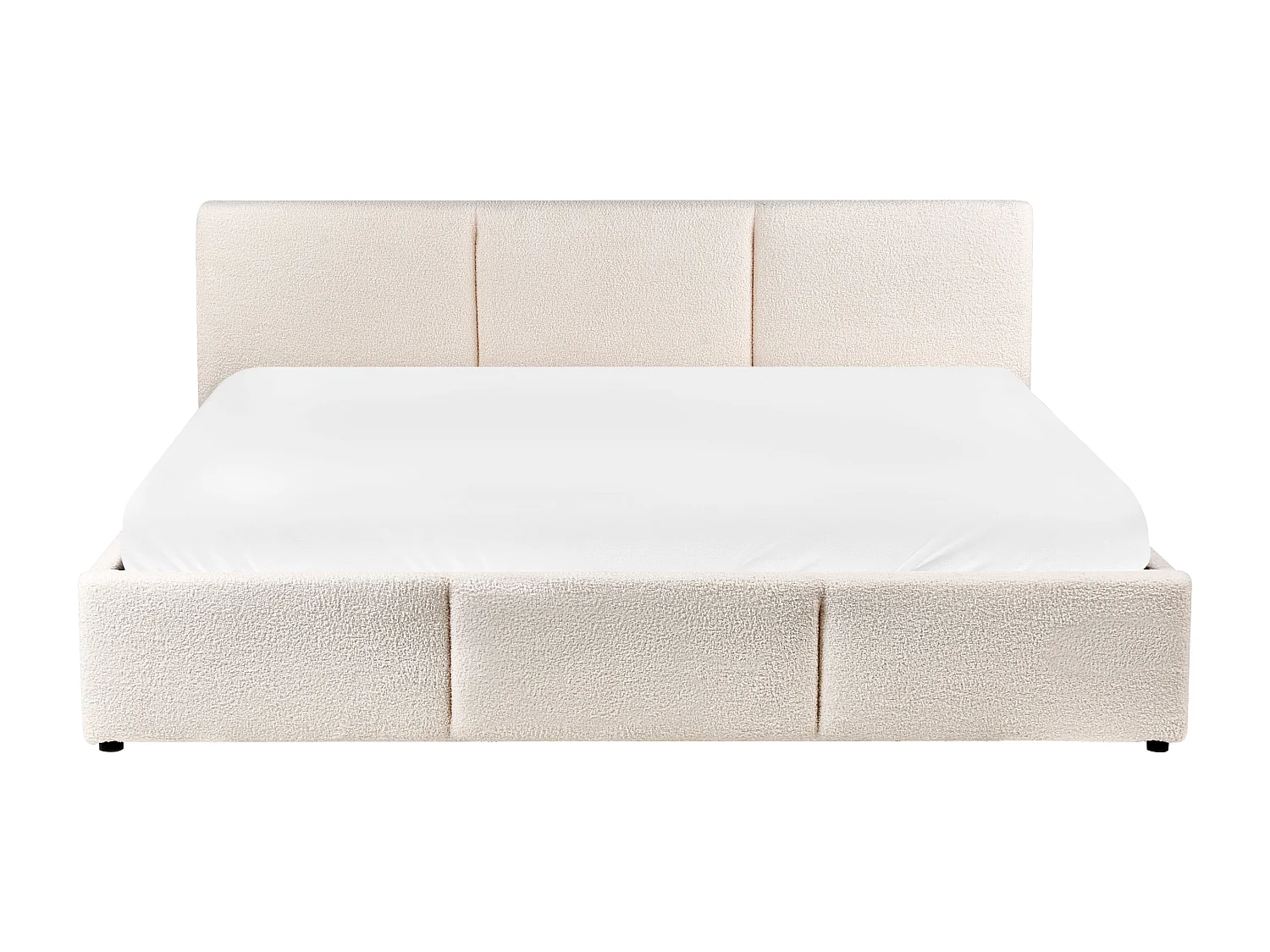 Bett mit Stauraum Bouclé BOUSSE 180 x 200 cm Cremeweiss