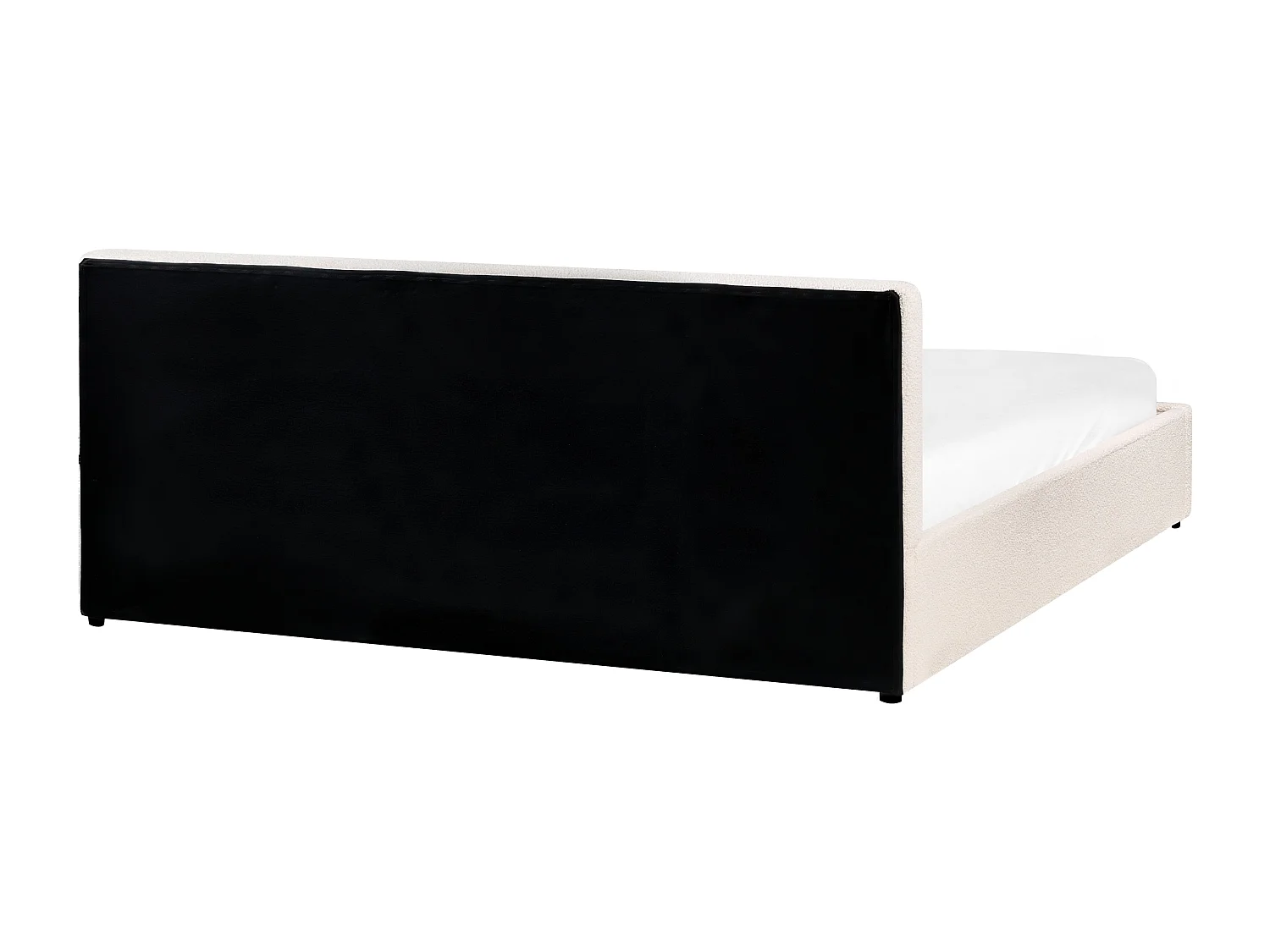 Bett mit Stauraum Bouclé BOUSSE 180 x 200 cm Cremeweiss