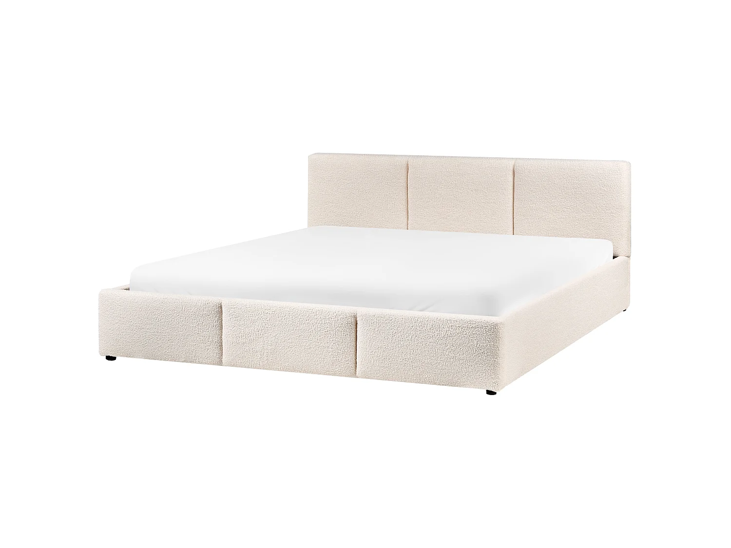 Bett mit Stauraum Bouclé BOUSSE 180 x 200 cm Cremeweiss