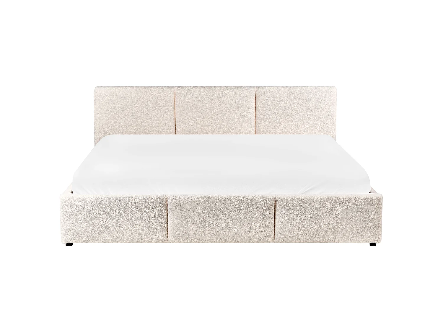 Bett mit Stauraum Bouclé BOUSSE 180 x 200 cm Cremeweiss