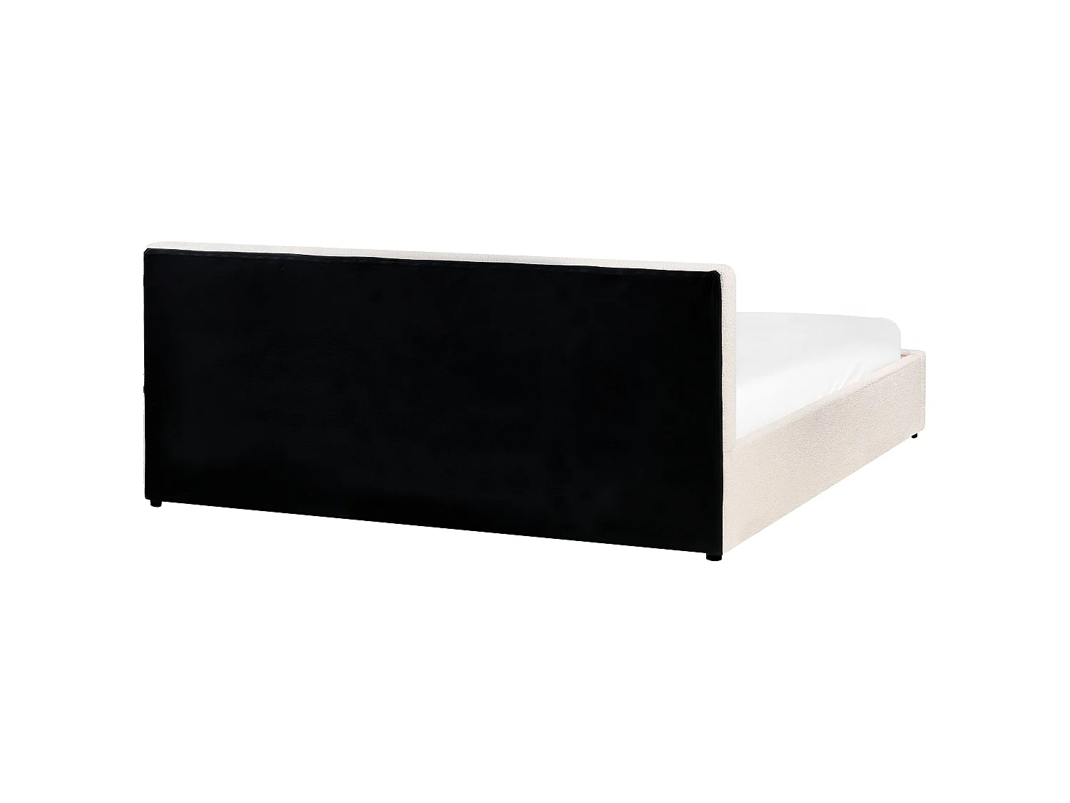 Bett mit Stauraum Bouclé BOUSSE 180 x 200 cm Cremeweiss