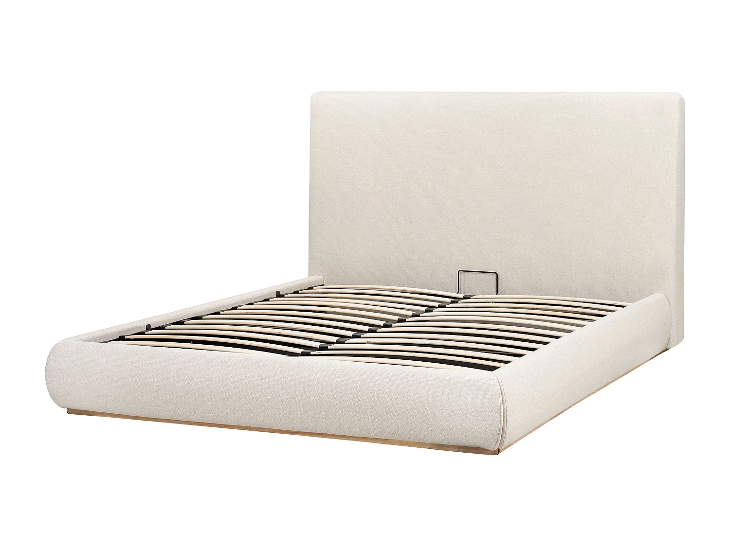 Ottoman Bed CAMPAGNE Fabric Light Beige 160 x 200 cm (EU King Size)
