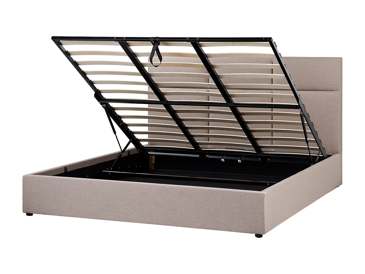 Lit ottoman Tissu LAGORD 180 x 200 cm Taupe