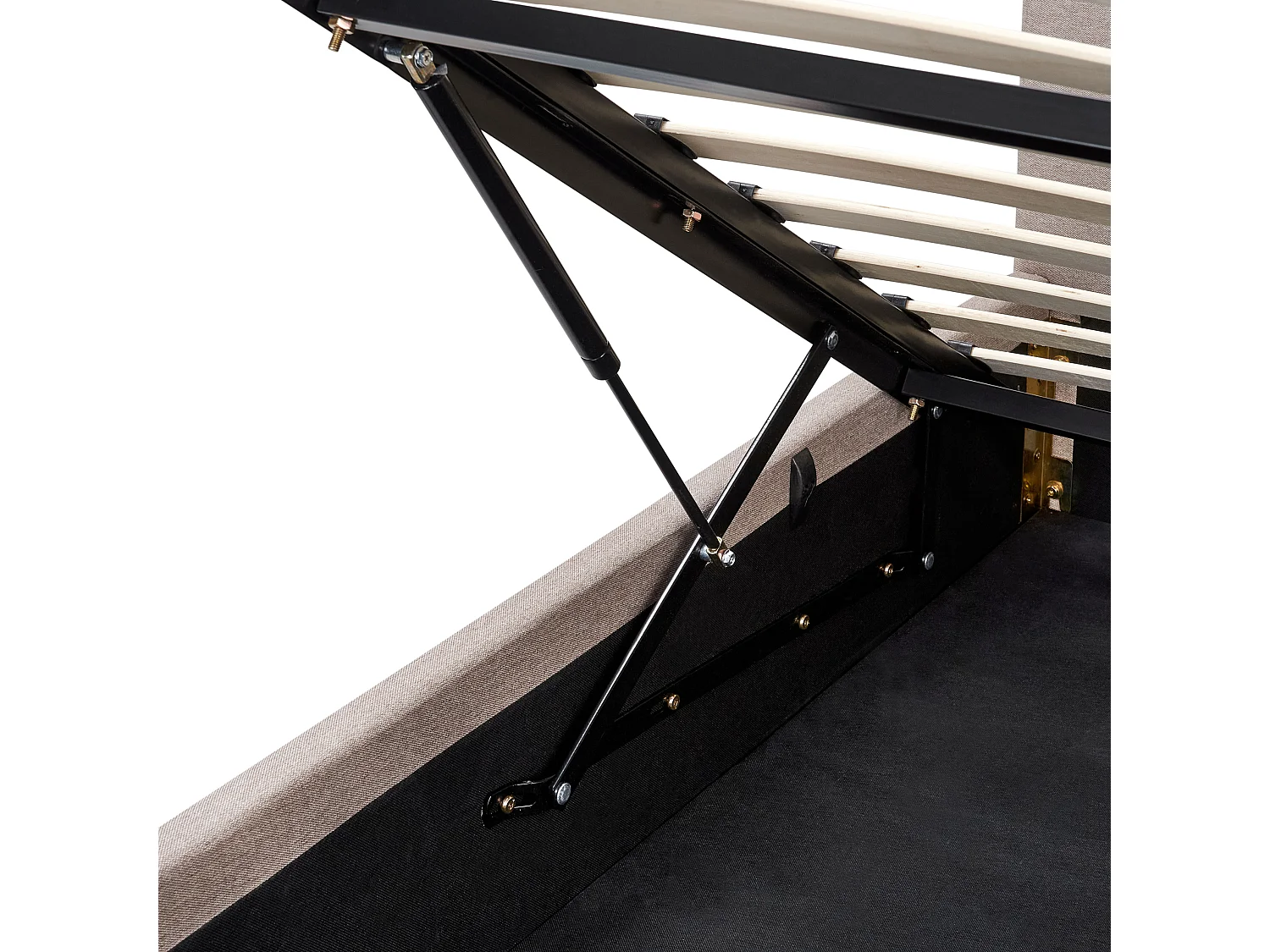 Lit ottoman Tissu LAGORD 180 x 200 cm Taupe