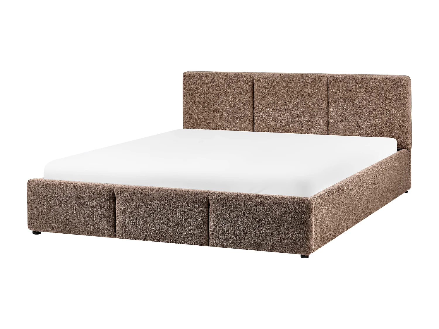 Letto contenitore Bouclé BOUSSE 160 x 200 cm Tortora