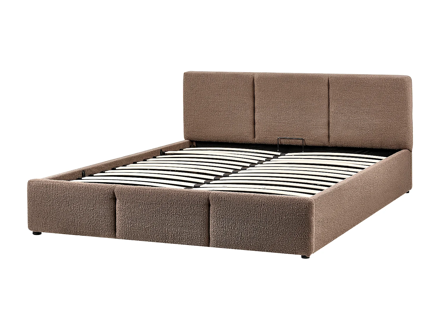 Letto contenitore Bouclé BOUSSE 160 x 200 cm Tortora