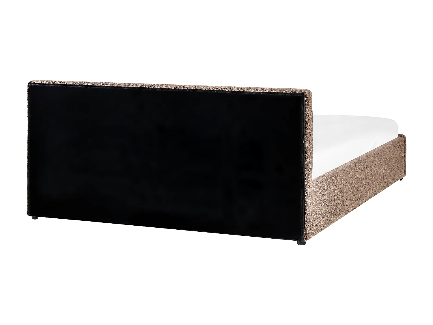 Letto contenitore Bouclé BOUSSE 160 x 200 cm Tortora