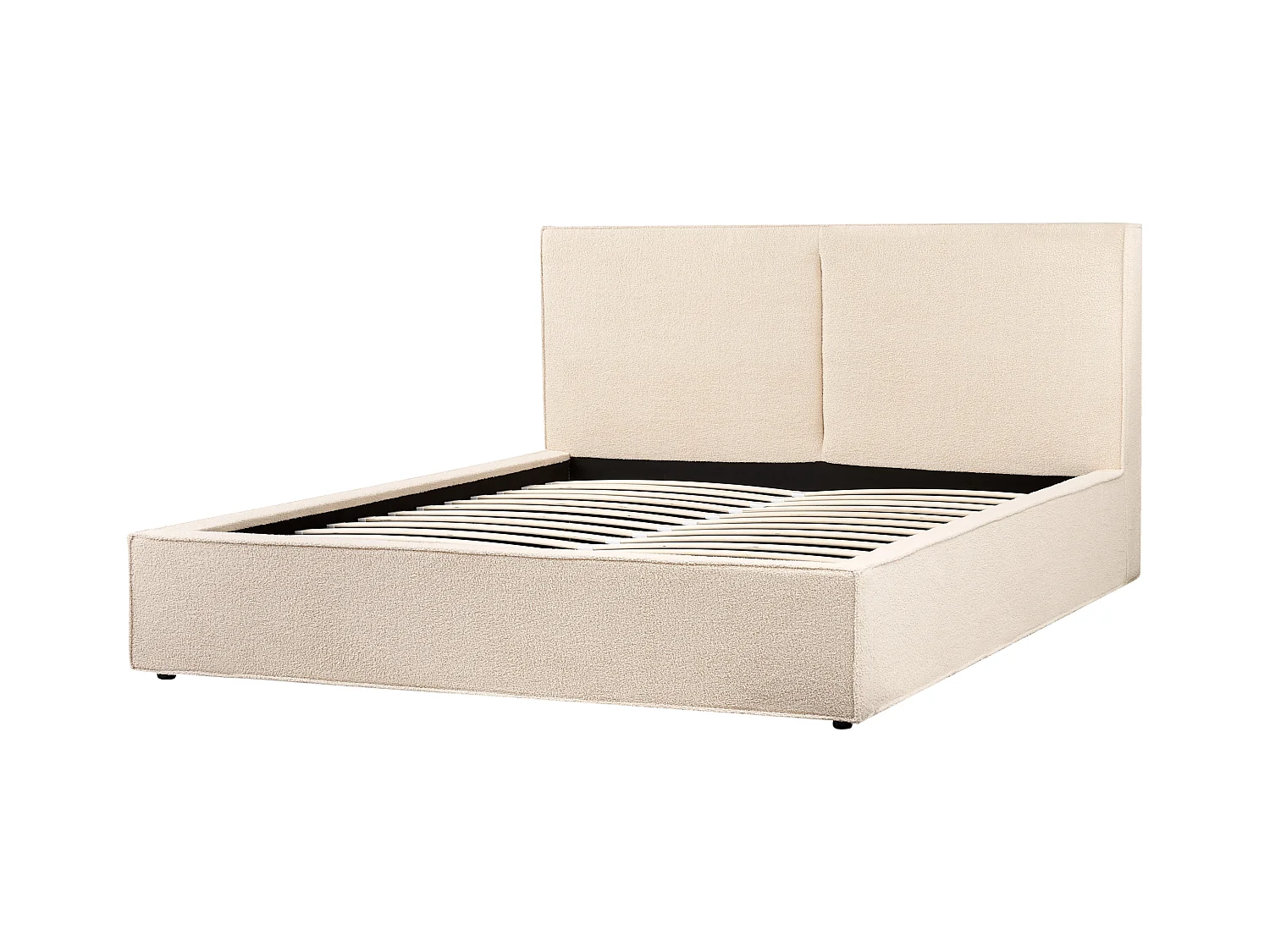 Lit ottoman Bouclé MOISSAC 180 x 200 cm Beige
