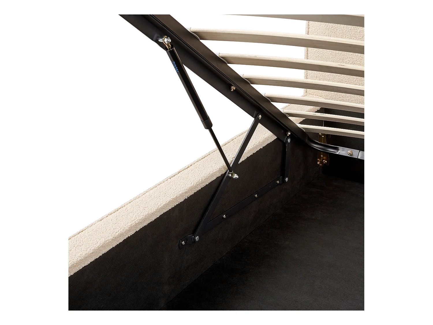 Lit ottoman Bouclé MOISSAC 180 x 200 cm Beige