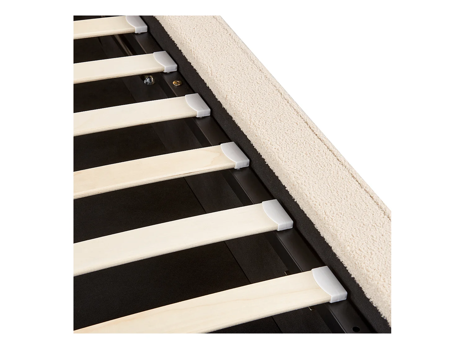 Lit ottoman Bouclé MOISSAC 180 x 200 cm Beige