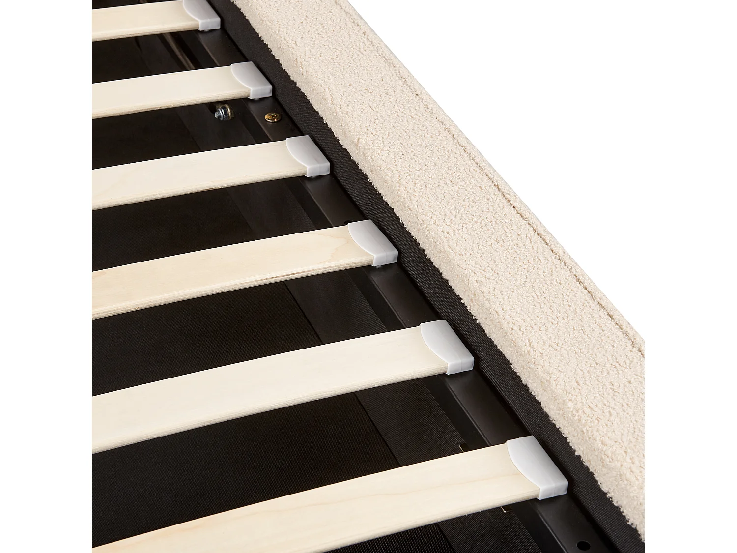 Lit ottoman Bouclé MOISSAC 180 x 200 cm Beige