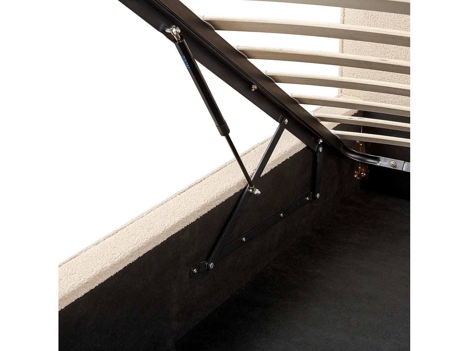 Lit ottoman Bouclé MOISSAC 180 x 200 cm Beige