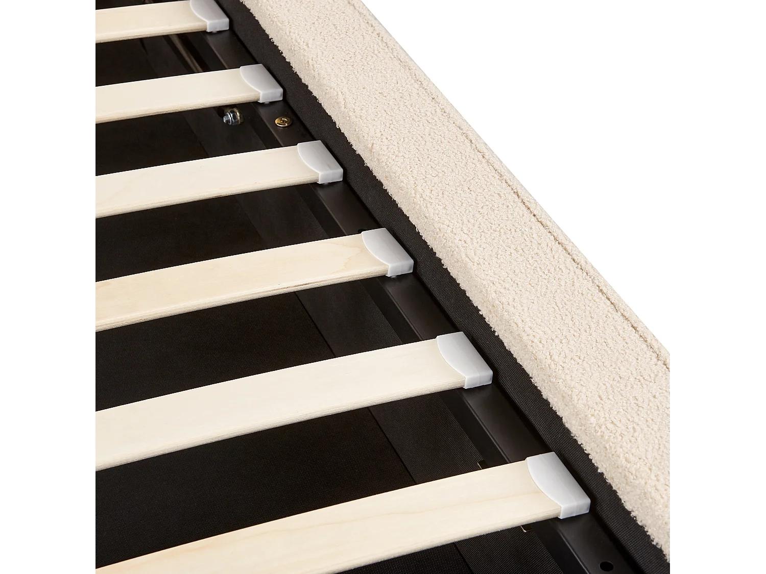 Lit ottoman Bouclé MOISSAC 180 x 200 cm Beige