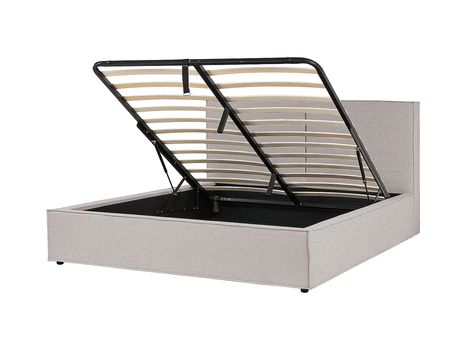 Lit ottoman Tissu MOISSAC 180 x 200 cm Gris clair