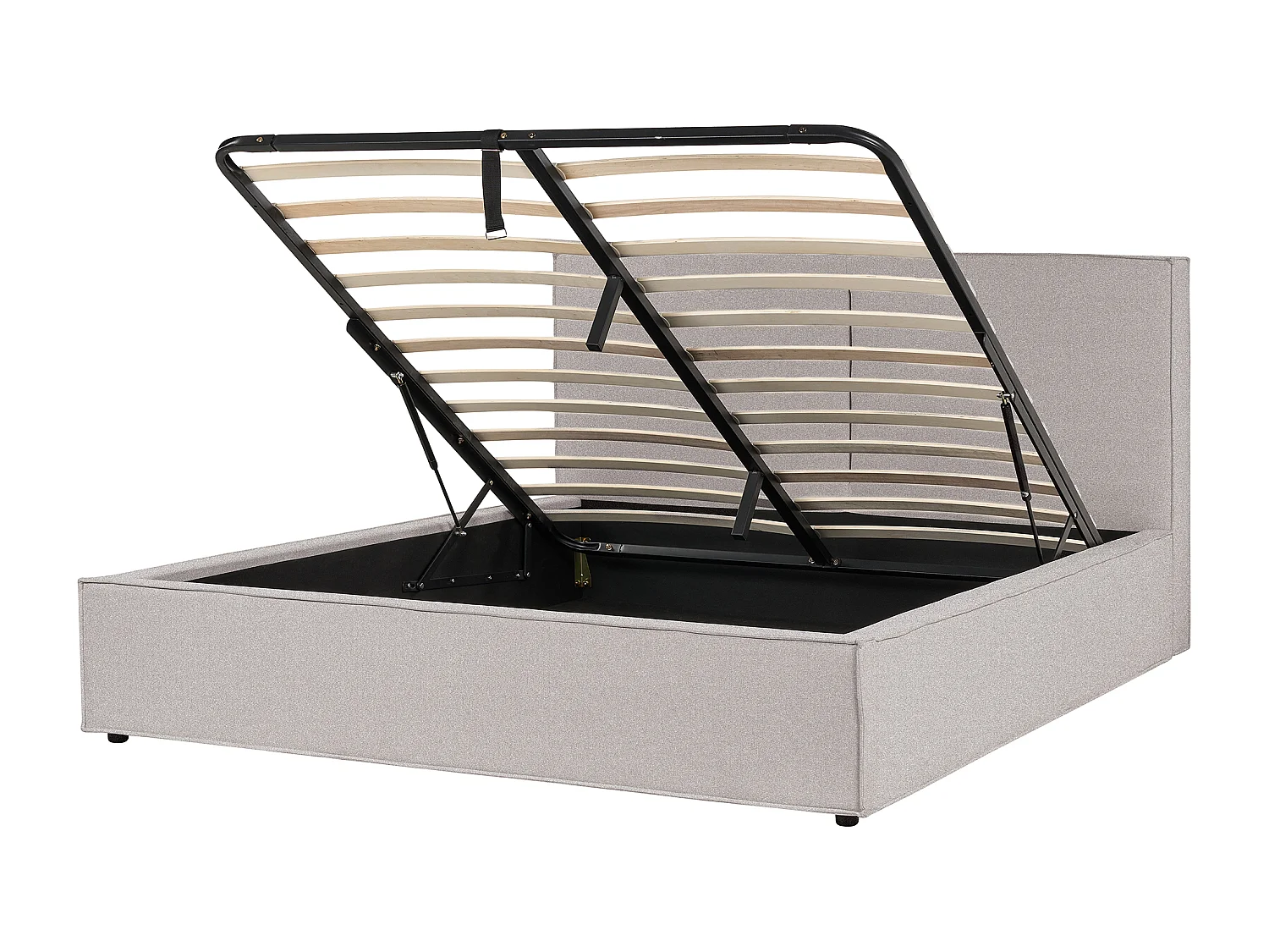 Lit ottoman Tissu MOISSAC 180 x 200 cm Gris clair