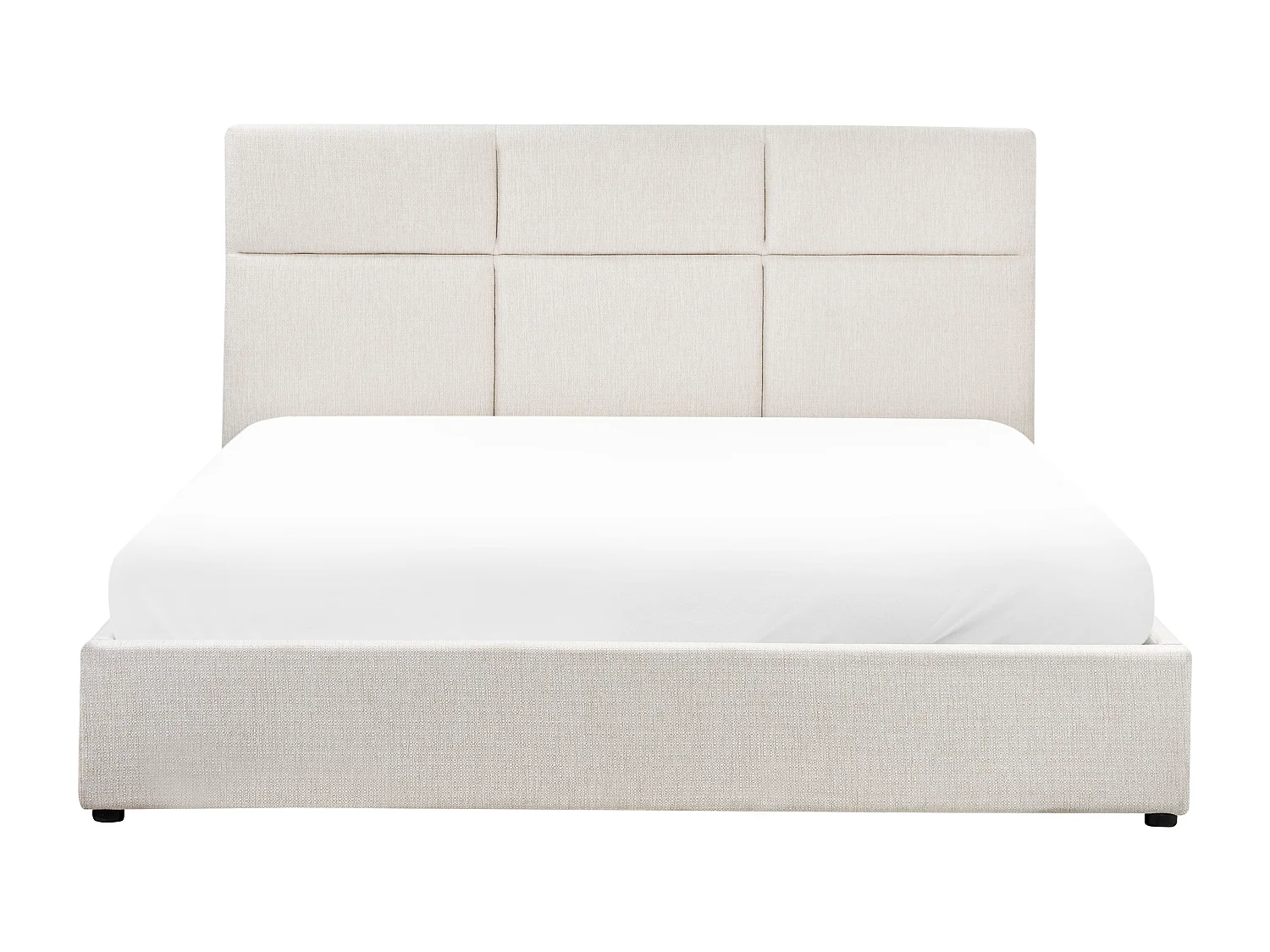 Cama con almacenaje Tela LAGORD 180 x 200 cm Blanco crema