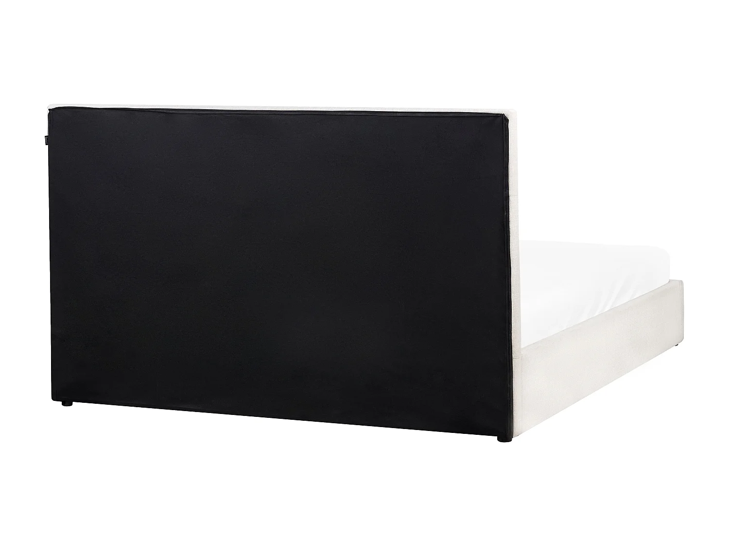 Cama con almacenaje Tela LAGORD 180 x 200 cm Blanco crema