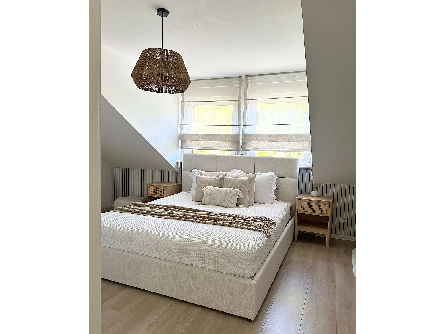 Ottoman Bed LAGORD Fabric Off-White 180 x 200 cm (EU Super King)
