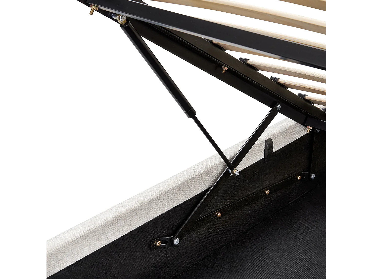 Lit ottoman Tissu LAGORD 180 x 200 cm Blanc cassé