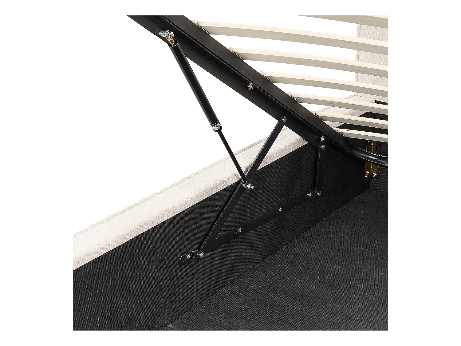 Lit ottoman Tissu MOISSAC 160 x 200 cm Beige