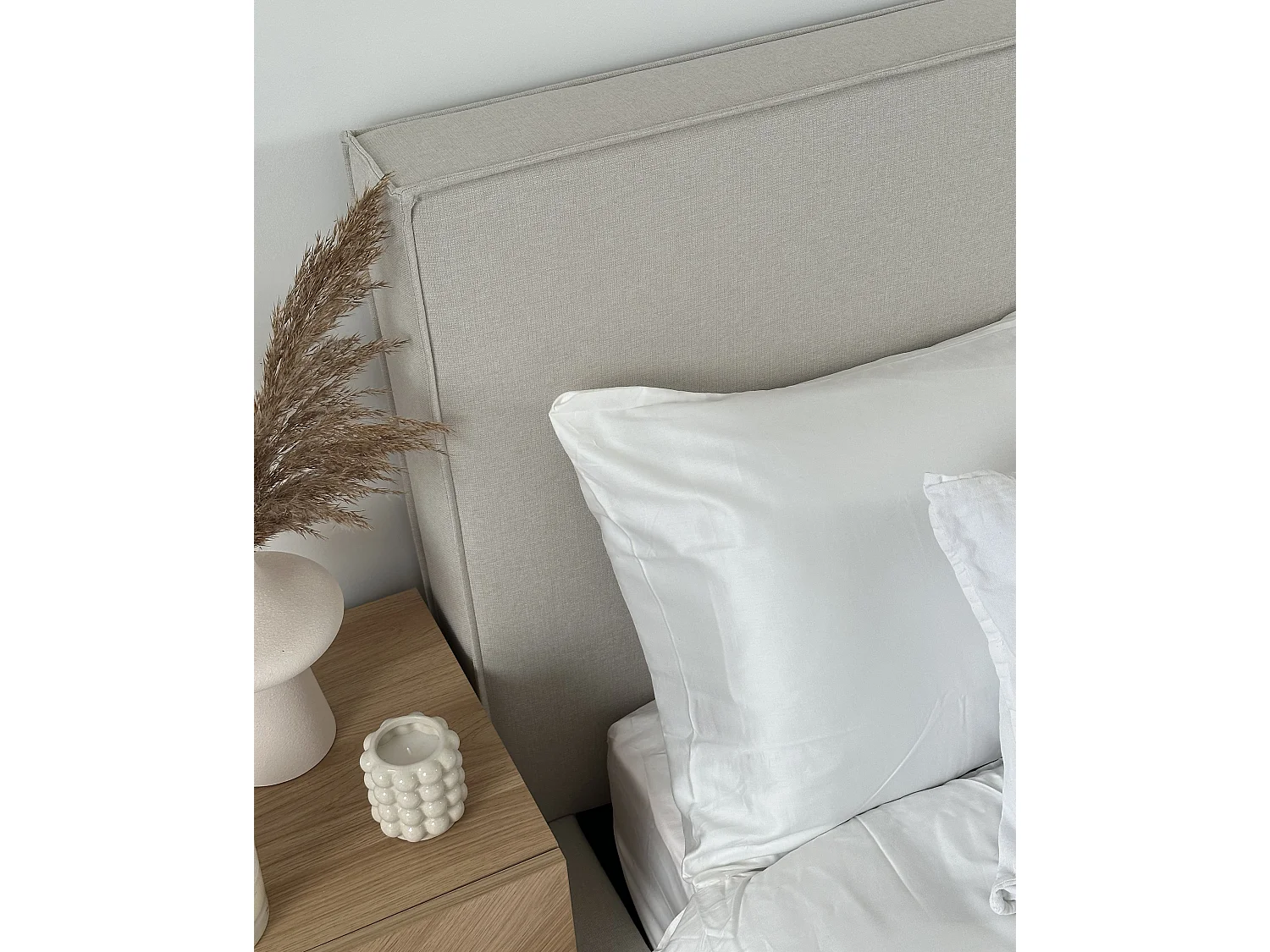 Lit ottoman Tissu MOISSAC 160 x 200 cm Beige