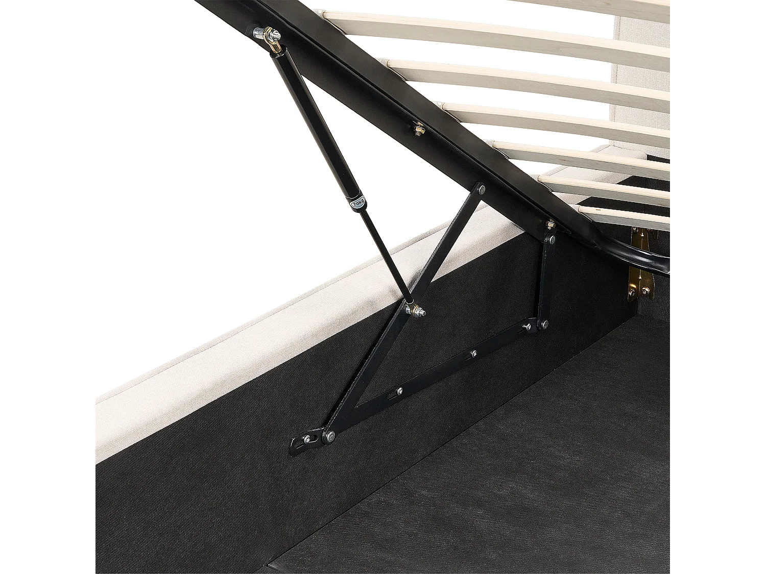 Lit ottoman Tissu MOISSAC 160 x 200 cm Beige