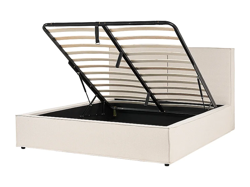Letto con ottomano Tessuto MOISSAC 160 x 200 cm Beige