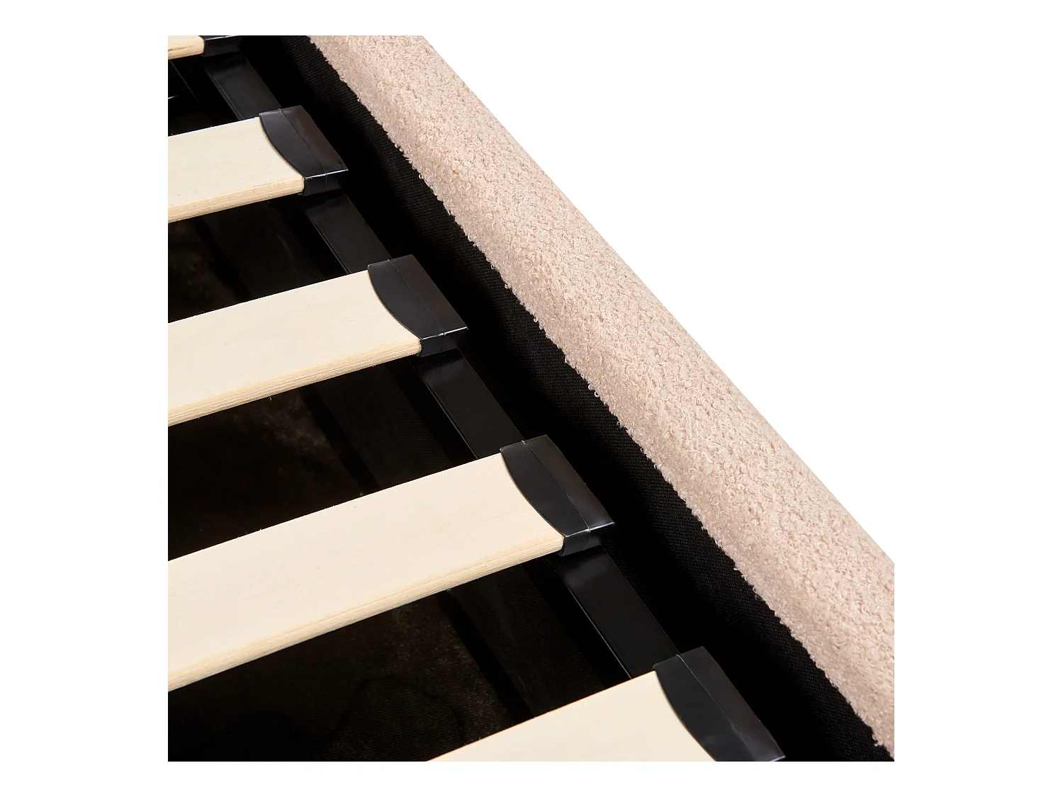 Lit ottoman Bouclé ORBEY 180 x 200 cm Beige