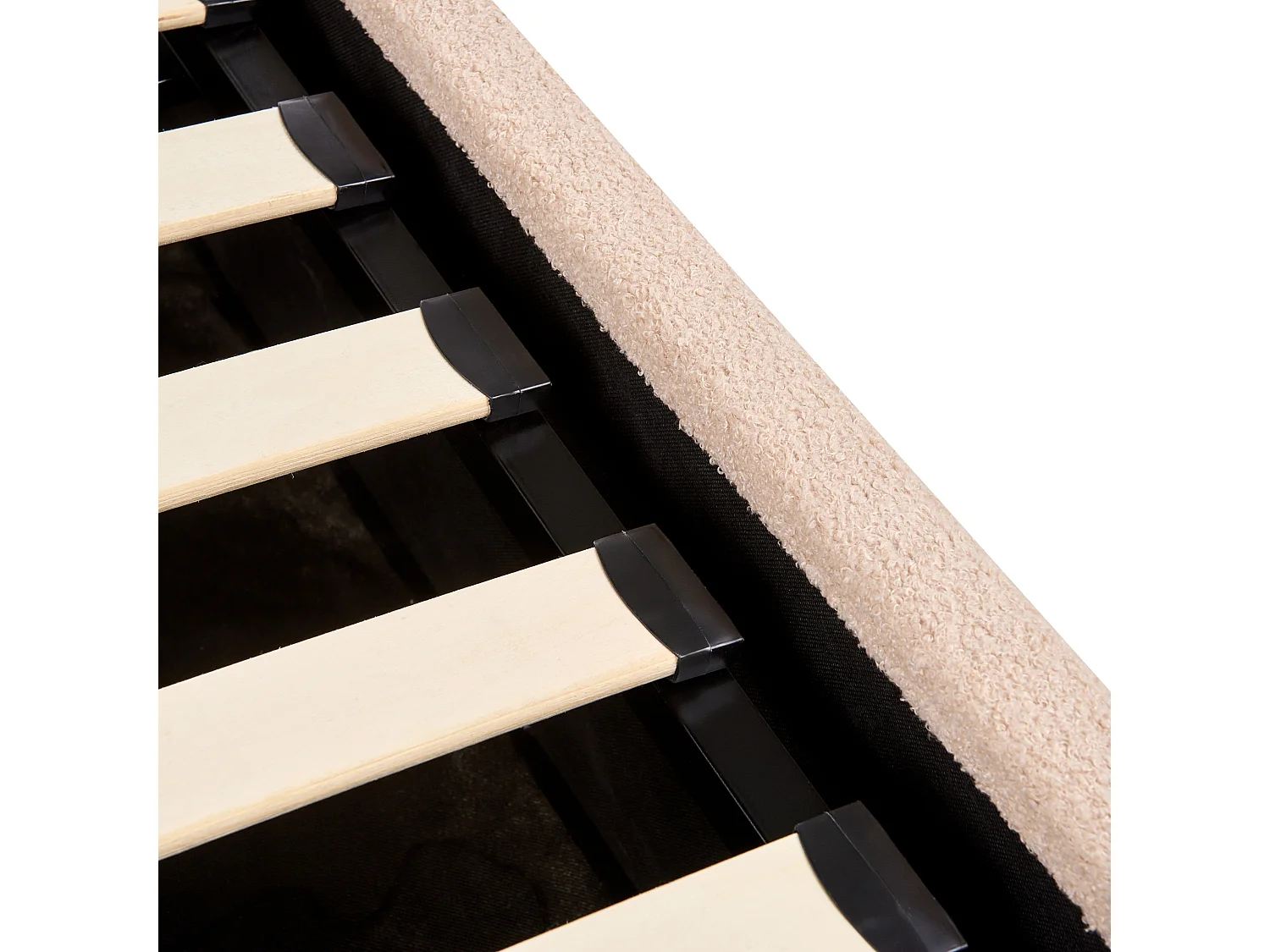 Lit ottoman Bouclé ORBEY 180 x 200 cm Beige