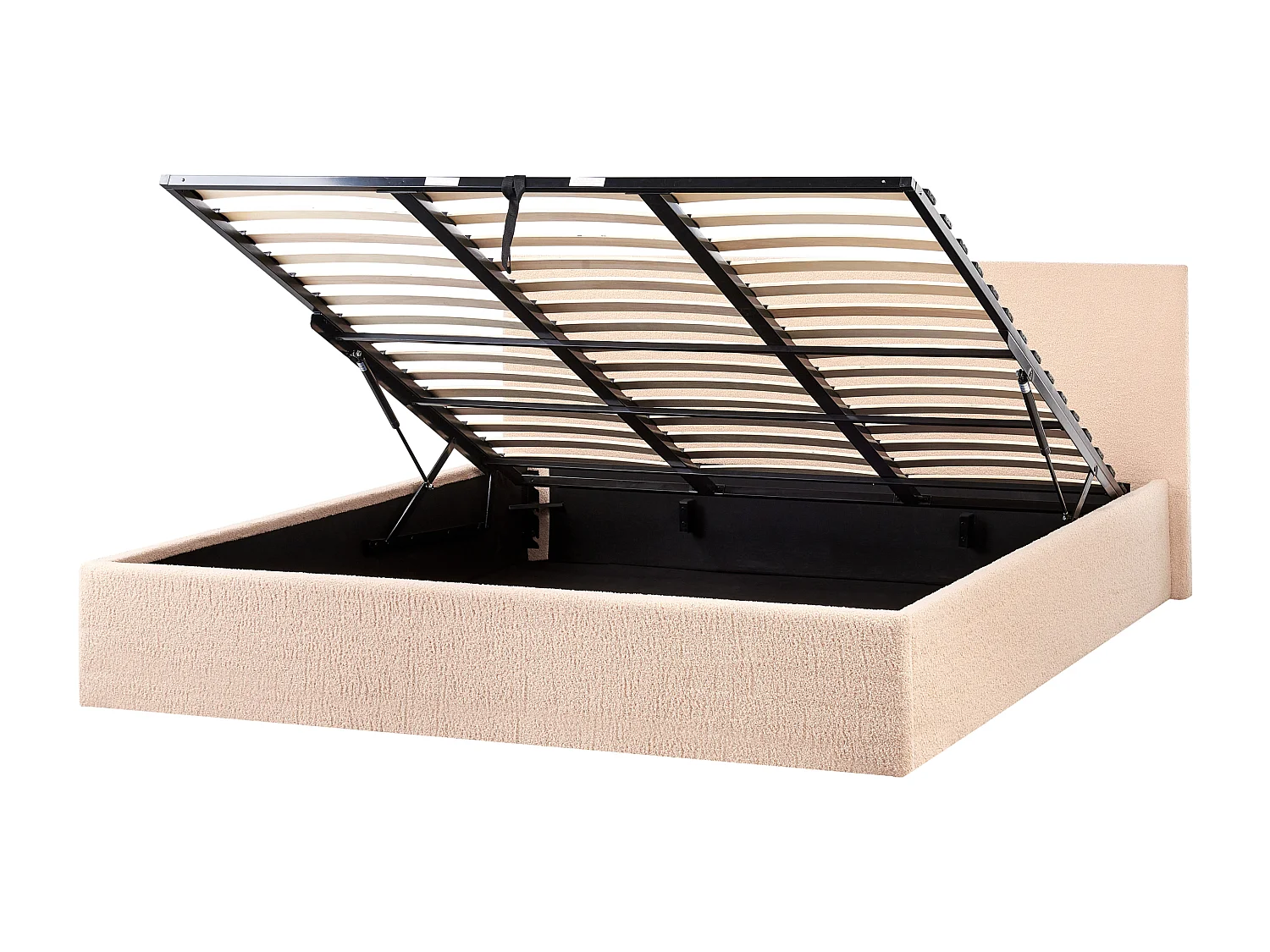 Lit ottoman Bouclé ORBEY 180 x 200 cm Beige