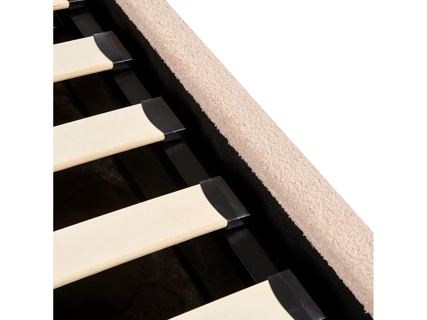 Lit ottoman Bouclé ORBEY 180 x 200 cm Beige