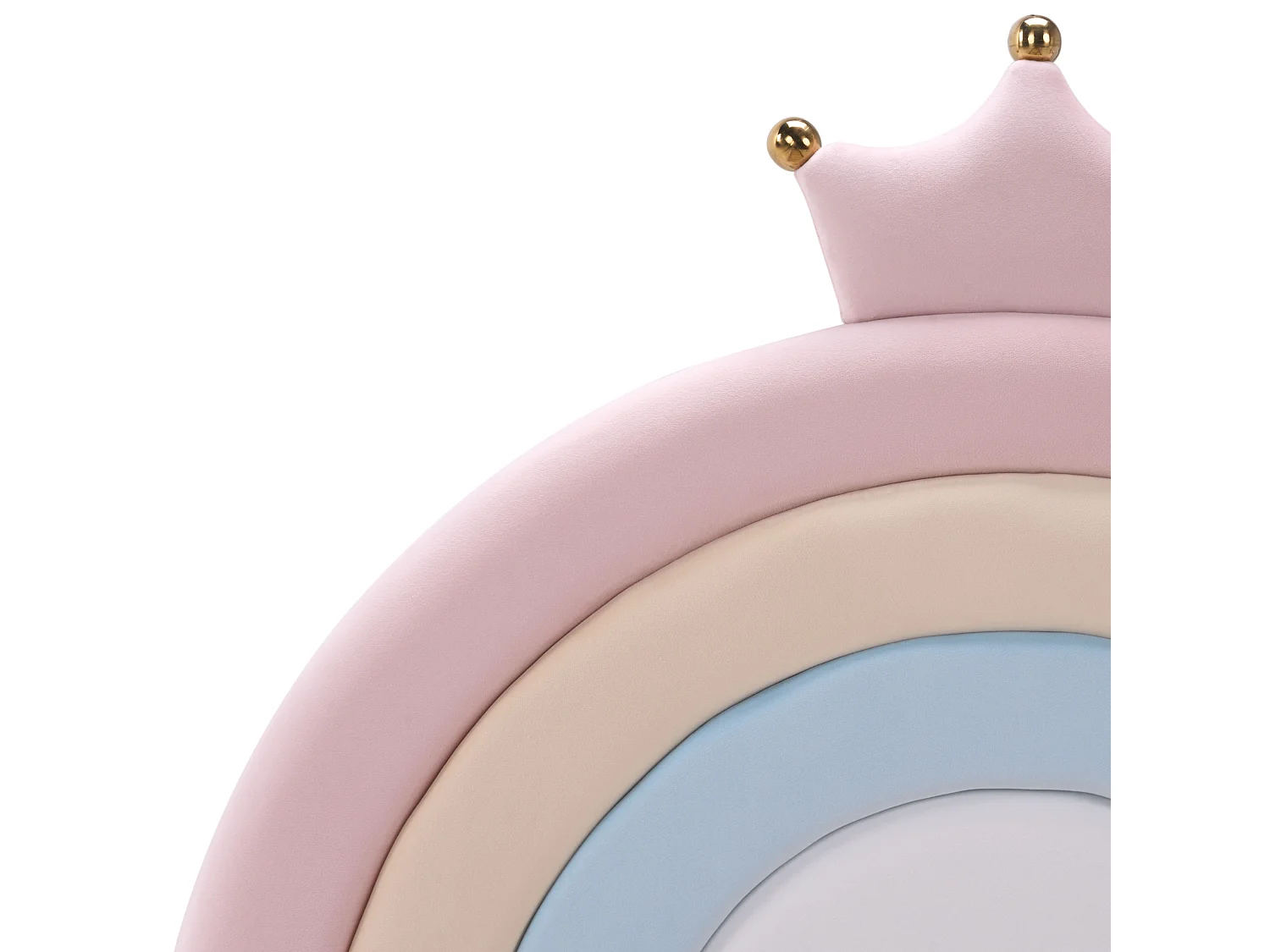 Lit ottoman enfant Couronne Velours GRISETOT 90 x 200 cm avec rangement Rose