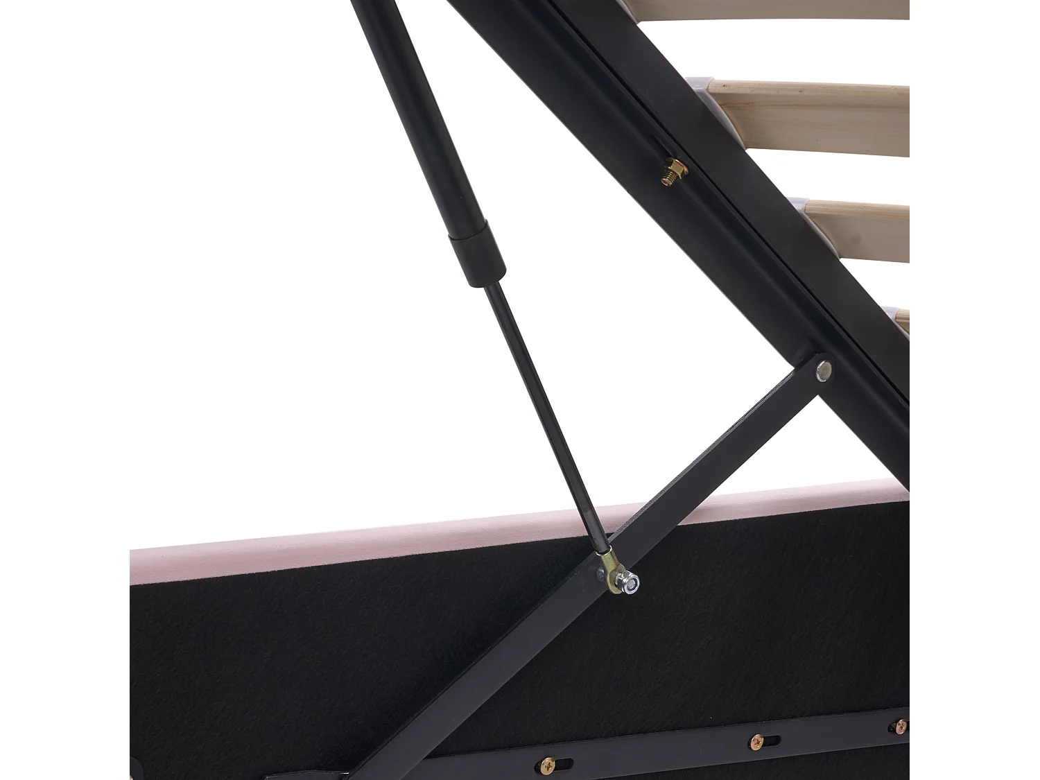 Lit ottoman enfant Couronne Velours GRISETOT 90 x 200 cm avec rangement Rose