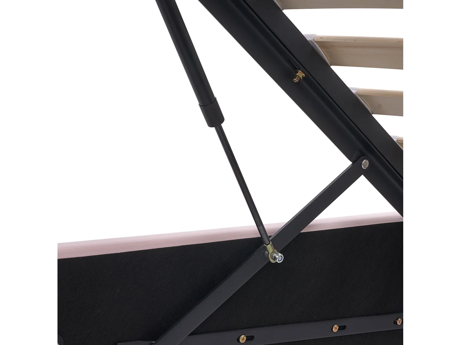 Lit ottoman enfant Couronne Velours GRISETOT 90 x 200 cm avec rangement Rose