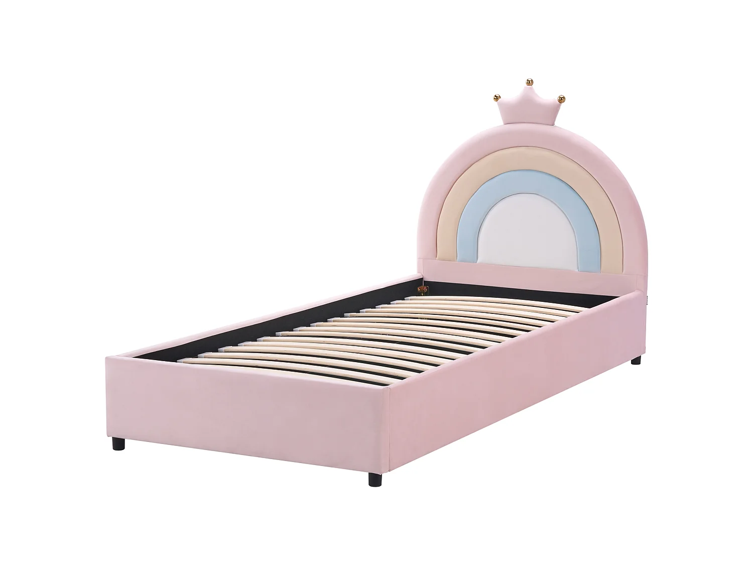 Lit en velours 90 x 200 cm avec coffre rose GRISETOT