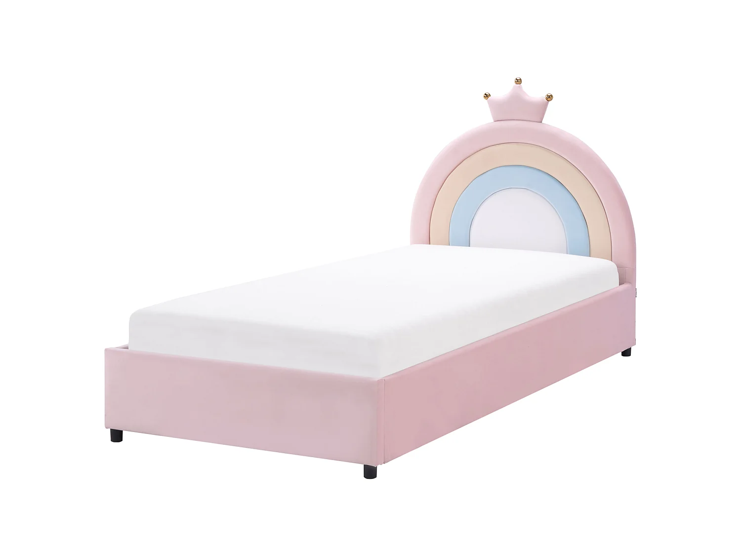 Lit en velours 90 x 200 cm avec coffre rose GRISETOT