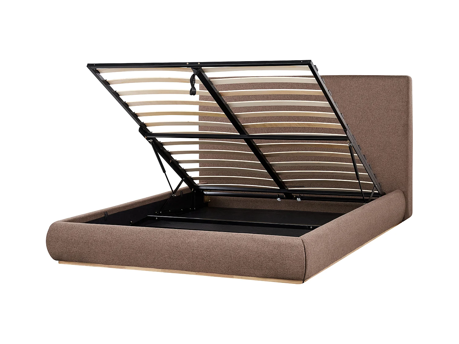 Bed met opbergruimte Stof CAMPAGNE 160 x 200 cm Donkerbruin