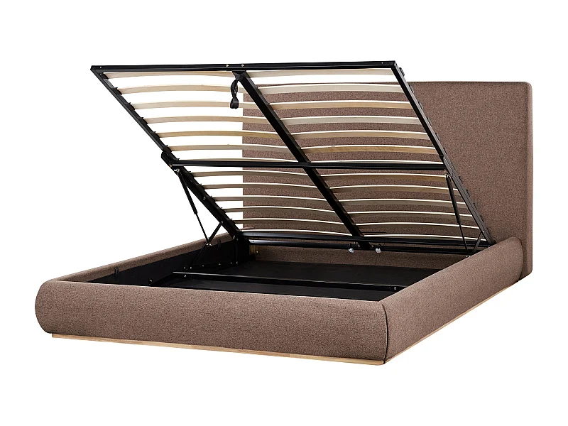 Bed met opbergruimte Stof CAMPAGNE 160 x 200 cm Donkerbruin